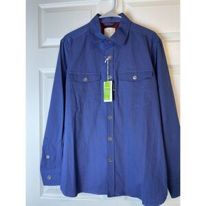 CON.STRUCT Mens  Blue Patterned Button Up Shirt Size L‎ NWT Front Pockets